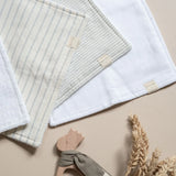 Burp Cloth- Wide Stripe Chambray