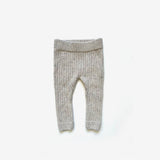 Organic Cotton Thick Knit Leggings- Oat Navy Fleck