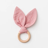 Organic Bunny Ears Teether - Shell Pink